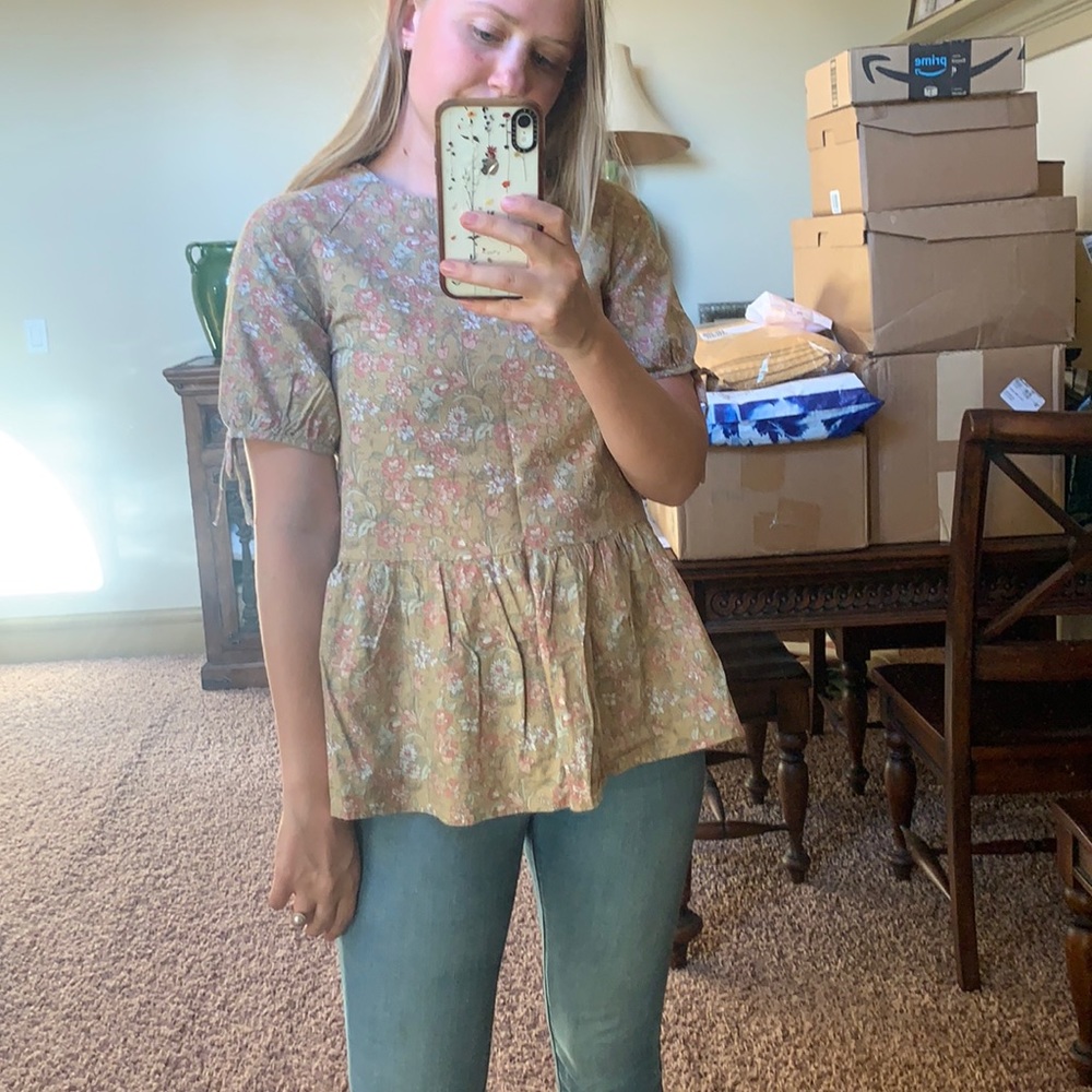 Floral Top with Ties